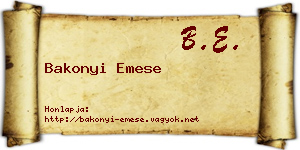 Bakonyi Emese névjegykártya